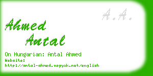 ahmed antal business card